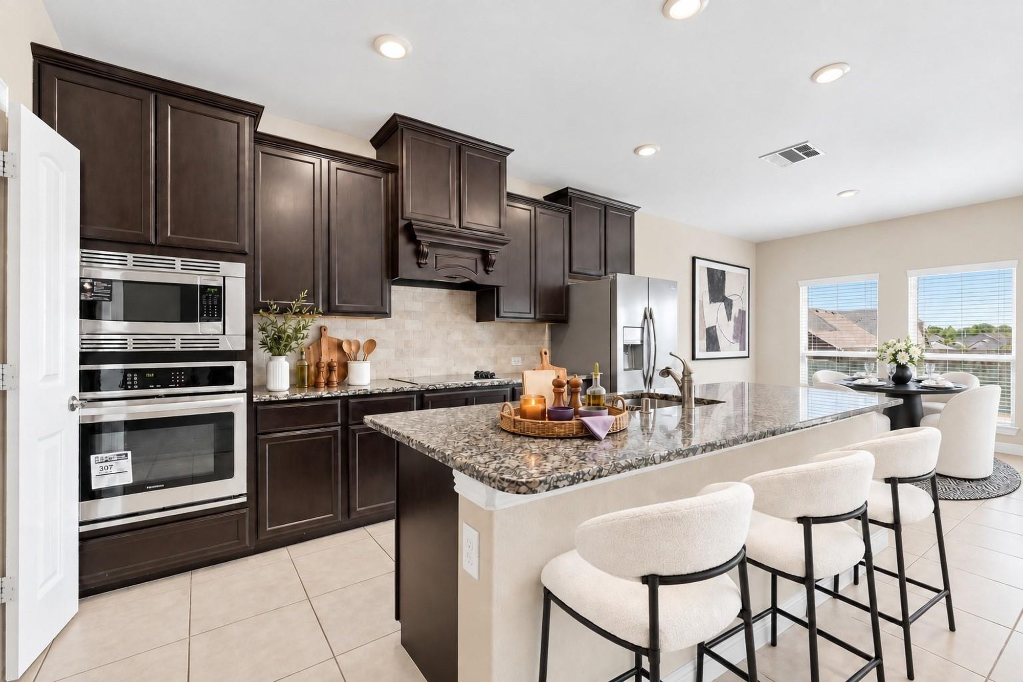 Kitchen with granite island